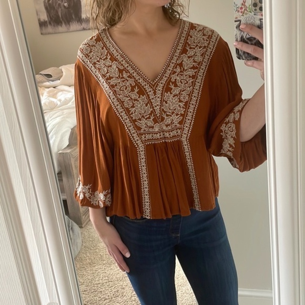 AE Embroidered Boho Top